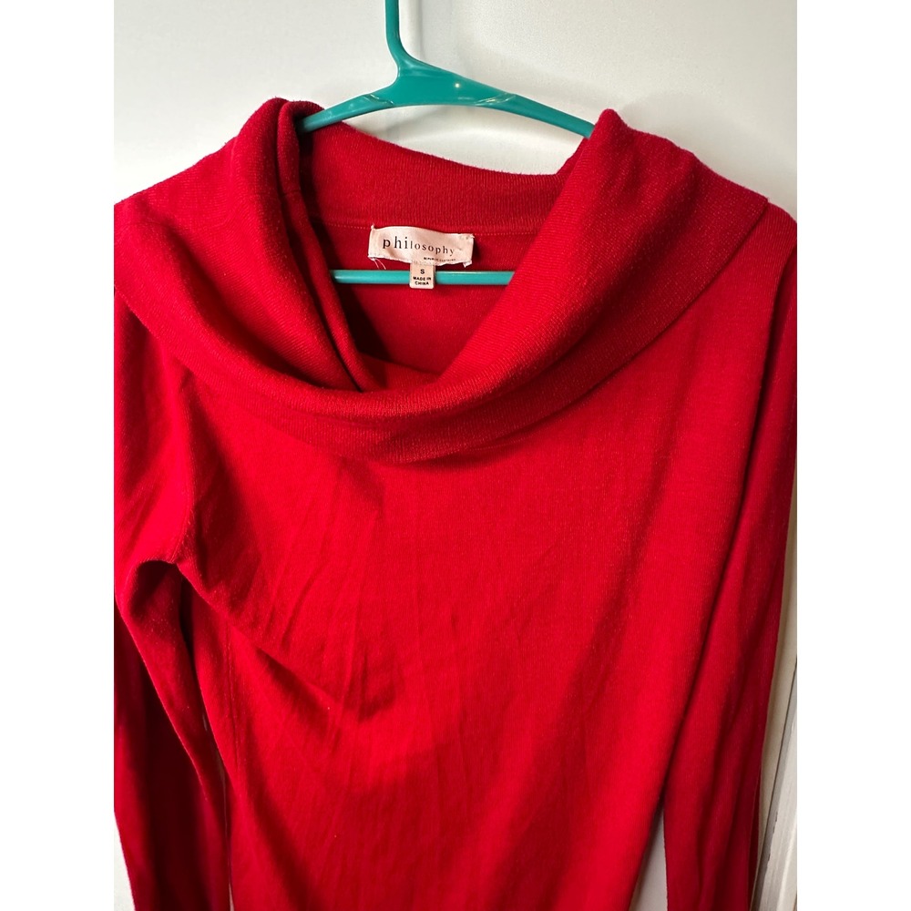 Philosophy Republic Clothing Red Cowl Neck Sweater Womens Small Long Sleeve Knit - Picture 4 of 7